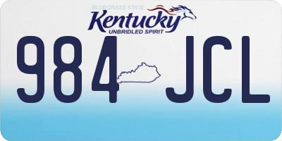 KY license plate 984JCL