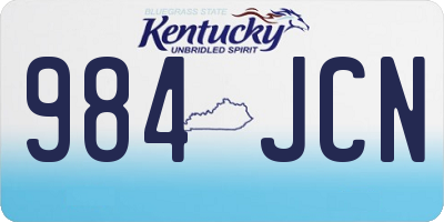 KY license plate 984JCN