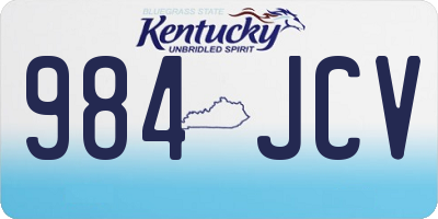 KY license plate 984JCV
