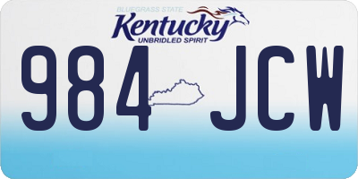 KY license plate 984JCW
