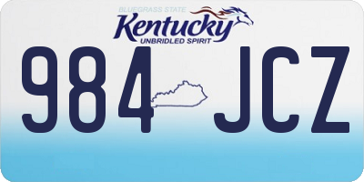 KY license plate 984JCZ