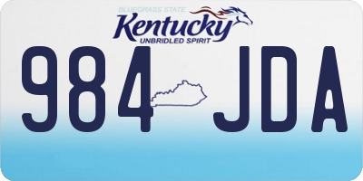KY license plate 984JDA