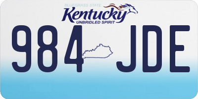 KY license plate 984JDE