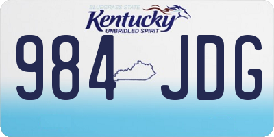 KY license plate 984JDG