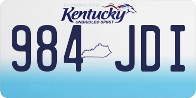 KY license plate 984JDI