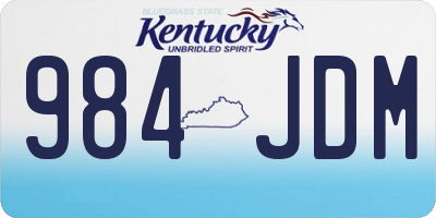 KY license plate 984JDM