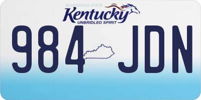 KY license plate 984JDN