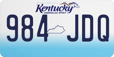 KY license plate 984JDQ