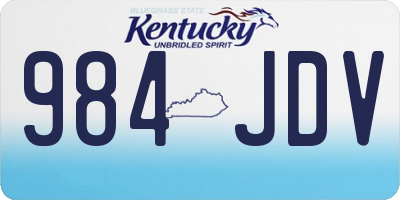 KY license plate 984JDV