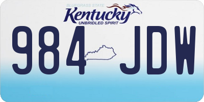 KY license plate 984JDW