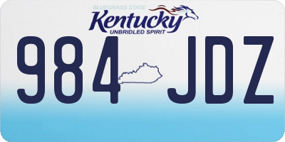 KY license plate 984JDZ