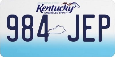KY license plate 984JEP