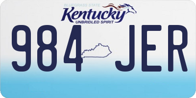 KY license plate 984JER