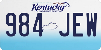 KY license plate 984JEW