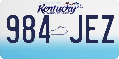 KY license plate 984JEZ
