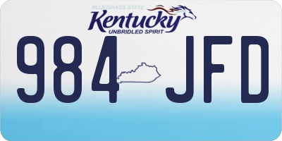 KY license plate 984JFD