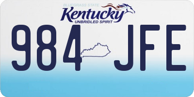 KY license plate 984JFE