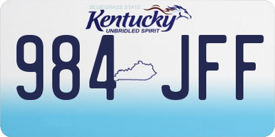 KY license plate 984JFF
