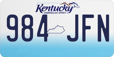 KY license plate 984JFN