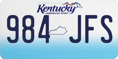 KY license plate 984JFS