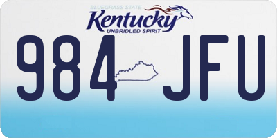 KY license plate 984JFU