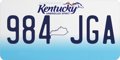 KY license plate 984JGA