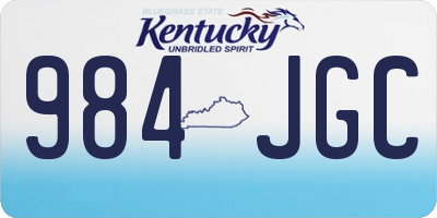 KY license plate 984JGC
