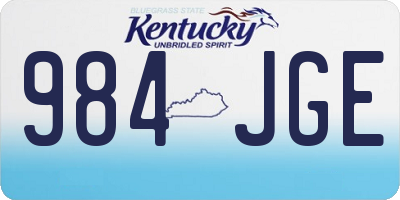 KY license plate 984JGE