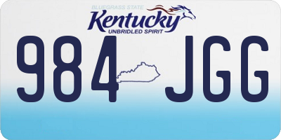 KY license plate 984JGG