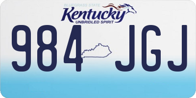KY license plate 984JGJ