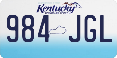KY license plate 984JGL