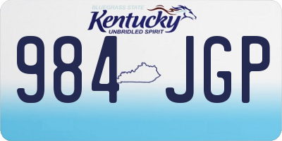 KY license plate 984JGP