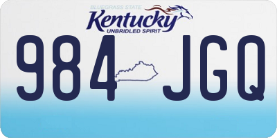 KY license plate 984JGQ