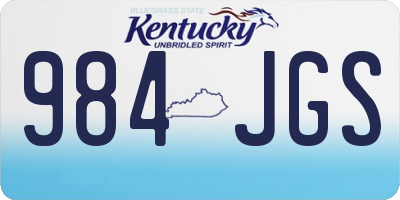 KY license plate 984JGS