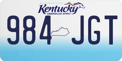 KY license plate 984JGT