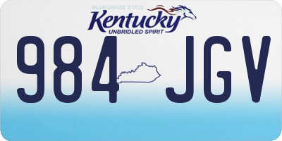 KY license plate 984JGV