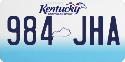 KY license plate 984JHA