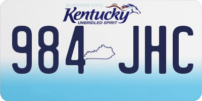 KY license plate 984JHC