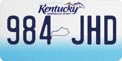 KY license plate 984JHD