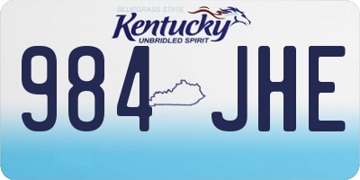 KY license plate 984JHE