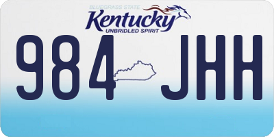 KY license plate 984JHH