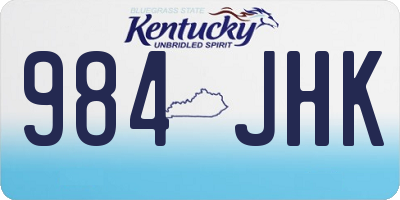 KY license plate 984JHK