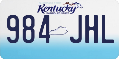KY license plate 984JHL