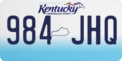 KY license plate 984JHQ