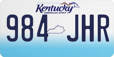 KY license plate 984JHR