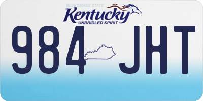 KY license plate 984JHT