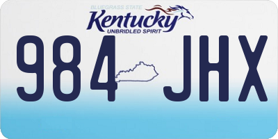 KY license plate 984JHX