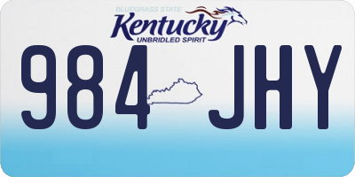 KY license plate 984JHY