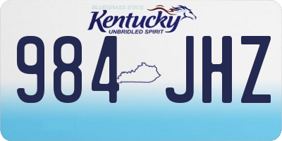 KY license plate 984JHZ