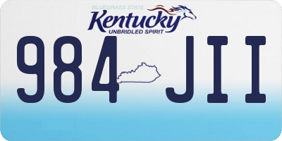 KY license plate 984JII